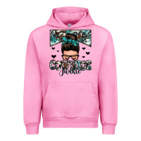 Fuchsia Pink cowhide junkie messy bun Urban Hoodie - Zillion Design Studio