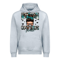 Heather Grey cowhide junkie messy bun Urban Hoodie - Zillion Design Studio