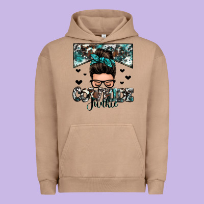 Cowhide Junkie Messy Bun Urban Hoodie Designed By Zillion Design Studio