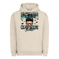 Pigment French Oak cowhide junkie messy bun Urban Hoodie - Zillion Design Studio
