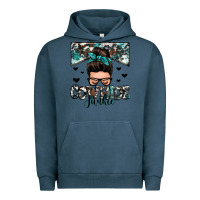 Pigment Midnight Navy cowhide junkie messy bun Urban Hoodie - Zillion Design Studio