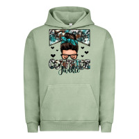 Pigment Oil Green cowhide junkie messy bun Urban Hoodie - Zillion Design Studio
