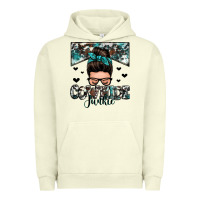 Pigment Pistachio cowhide junkie messy bun Urban Hoodie - Zillion Design Studio