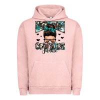 Pigment Salmon cowhide junkie messy bun Urban Hoodie - Zillion Design Studio