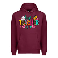 Burgundy best teacher ever Premium Hoodie - Zillion Design Studio