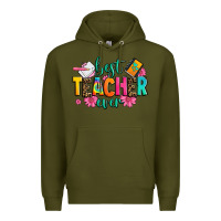 Army Green best teacher ever Premium Hoodie - Zillion Design Studio