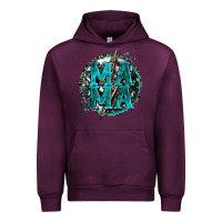 Mauve Wine cowhide mama lighting bolt Urban Hoodie - Zillion Design Studio