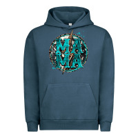 Pigment Midnight Navy cowhide mama lighting bolt Urban Hoodie - Zillion Design Studio