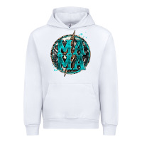 White cowhide mama lighting bolt Urban Hoodie - Zillion Design Studio