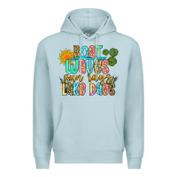 Blue Mist boat waves sun rays lake days Premium Hoodie - Zillion Design Studio