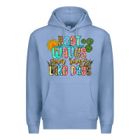 Colony Blue boat waves sun rays lake days Premium Hoodie - Zillion Design Studio