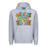 Heather Grey boat waves sun rays lake days Premium Hoodie - Zillion Design Studio