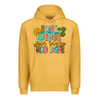 Mustard boat waves sun rays lake days Premium Hoodie - Zillion Design Studio