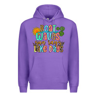 Purple boat waves sun rays lake days Premium Hoodie - Zillion Design Studio