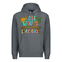 Rock boat waves sun rays lake days Premium Hoodie - Zillion Design Studio