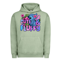 Pigment Oil Green cute and fluffy stitch Urban Hoodie - Zillion Design Studio