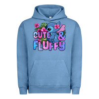 Pigment Pebble Blue cute and fluffy stitch Urban Hoodie - Zillion Design Studio