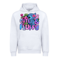 White cute and fluffy stitch Urban Hoodie - Zillion Design Studio