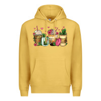 Antique Gold cactus coffee cups Premium Hoodie - Zillion Design Studio