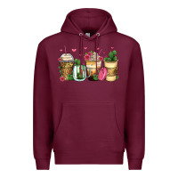 Burgundy cactus coffee cups Premium Hoodie - Zillion Design Studio