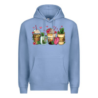 Colony Blue cactus coffee cups Premium Hoodie - Zillion Design Studio