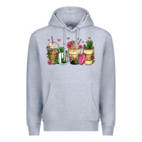 Heather Grey cactus coffee cups Premium Hoodie - Zillion Design Studio