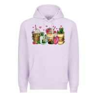 Lilac cactus coffee cups Premium Hoodie - Zillion Design Studio