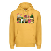 Mustard cactus coffee cups Premium Hoodie - Zillion Design Studio