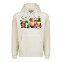 Oatmeal Heather cactus coffee cups Premium Hoodie - Zillion Design Studio