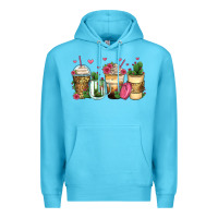 Ocean Blue cactus coffee cups Premium Hoodie - Zillion Design Studio