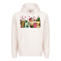 Pale Pink cactus coffee cups Premium Hoodie - Zillion Design Studio