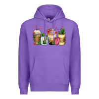 Purple cactus coffee cups Premium Hoodie - Zillion Design Studio