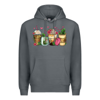 Rock cactus coffee cups Premium Hoodie - Zillion Design Studio