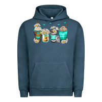 Pigment Midnight Navy daisy coffee cups Urban Hoodie - Zillion Design Studio