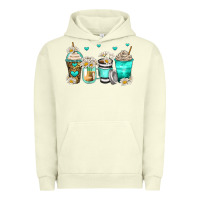 Pigment Pistachio daisy coffee cups Urban Hoodie - Zillion Design Studio