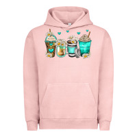 Pigment Salmon daisy coffee cups Urban Hoodie - Zillion Design Studio