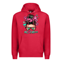 Cardinal cat mom messy bun Premium Hoodie - Zillion Design Studio