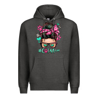 Charcoal Heather cat mom messy bun Premium Hoodie - Zillion Design Studio