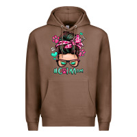 Chestnut cat mom messy bun Premium Hoodie - Zillion Design Studio