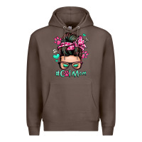 Coffee cat mom messy bun Premium Hoodie - Zillion Design Studio