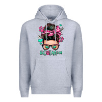 Heather Grey cat mom messy bun Premium Hoodie - Zillion Design Studio