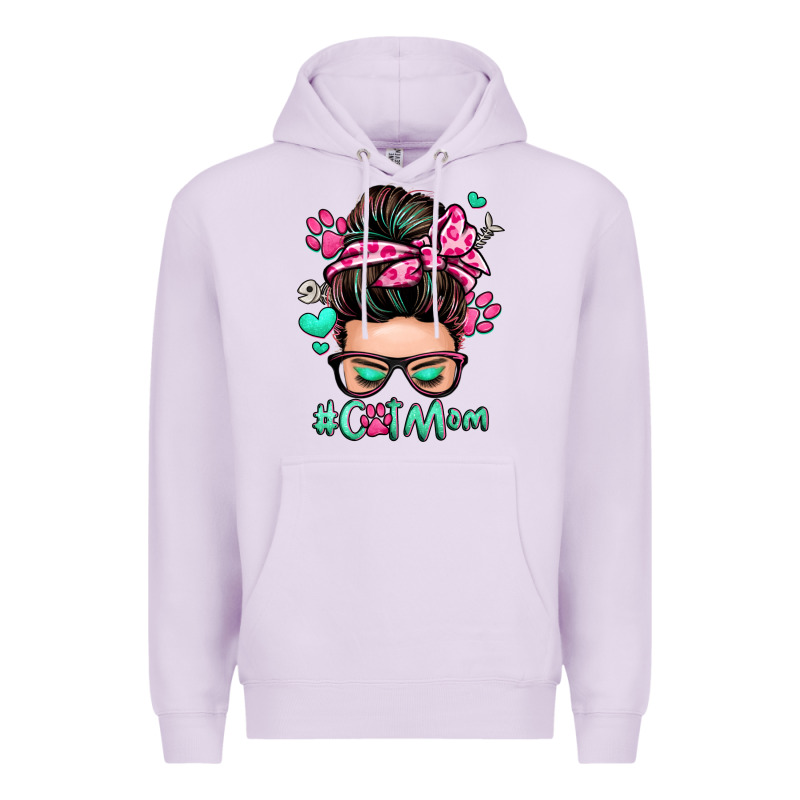 Cat Mom Messy Bun Premium Hoodie by Zillion Design Studio | Teevron