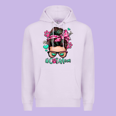Cat Mom Messy Bun Premium Hoodie Designed By Zillion Design Studio