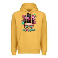 Mustard cat mom messy bun Premium Hoodie - Zillion Design Studio
