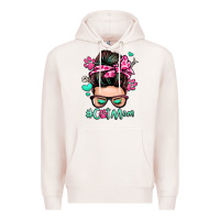 Pale Pink cat mom messy bun Premium Hoodie - Zillion Design Studio