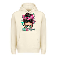 Sandshell cat mom messy bun Premium Hoodie - Zillion Design Studio