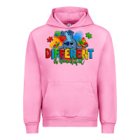 Fuchsia Pink different is beautiful autism stitch Urban Hoodie - Zillion Design Studio