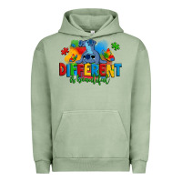 Pigment Oil Green different is beautiful autism stitch Urban Hoodie - Zillion Design Studio