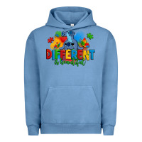 Pigment Pebble Blue different is beautiful autism stitch Urban Hoodie - Zillion Design Studio