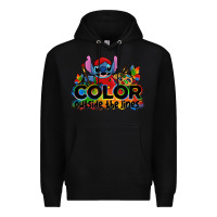 Black color outside the lines autism stitch Premium Hoodie - Zillion Design Studio